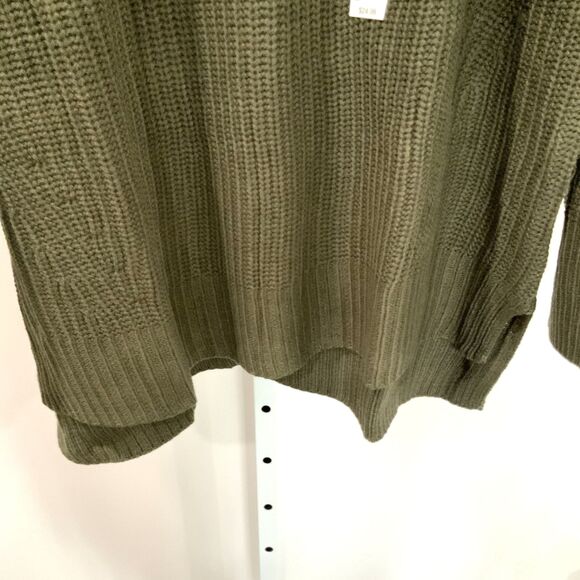NWT! Olive Green Balloon Sleeve Crew Neck Sweater By SO (Sonoma) Size XXL - Picture 5 of 8